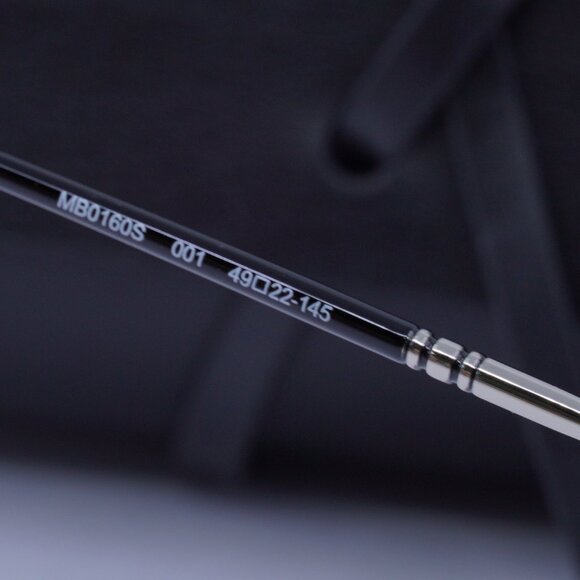 Montblanc MB0160S 001 Square Sunglasses - Silver/Black/Grey - Picture 8 of 10